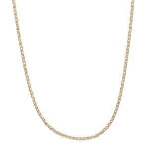 Yellow Gold Diamond Cut Curb Chain Necklace 18" - 14k